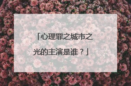 心理罪之城市之光的主演是谁?