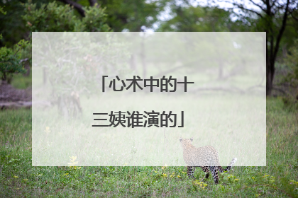 心术中的十三姨谁演的