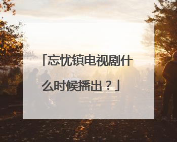 忘忧镇电视剧什么时候播出?