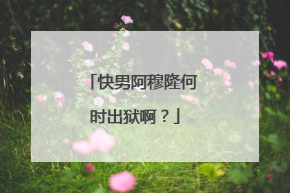 快男阿穆隆何时出狱啊?