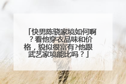快男陈骁家境如何啊 ？看他穿衣品味和价格，貌似很富有?他跟武艺家境能比吗？
