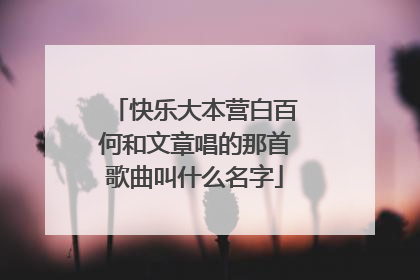 快乐大本营白百何和文章唱的那首歌曲叫什么名字