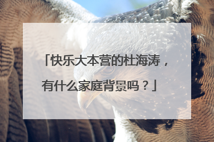 快乐大本营的杜海涛,有什么家庭背景吗?
