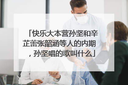 快乐大本营孙坚和辛芷蕾张韶涵等人的内期，孙坚唱的歌叫什么
