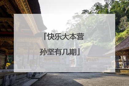 快乐大本营孙坚有几期