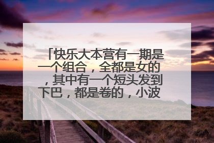 快乐大本营有一期是一个组合,全都是女的,其中有一个短头发到下巴,都是卷的,小波浪的是哪期