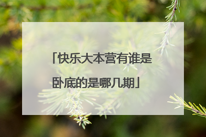 快乐大本营有谁是卧底的是哪几期