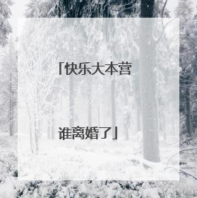 快乐大本营谁离婚了