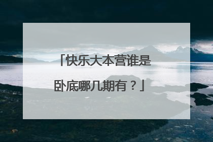 快乐大本营谁是卧底哪几期有？