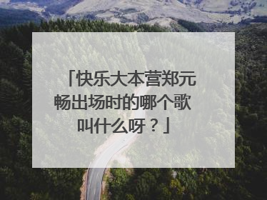 快乐大本营郑元畅出场时的哪个歌叫什么呀？