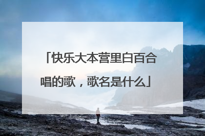 快乐大本营里白百合唱的歌，歌名是什么