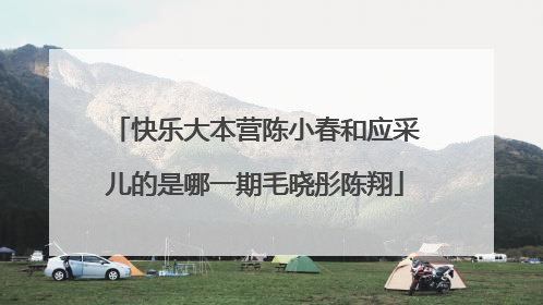 快乐大本营陈小春和应采儿的是哪一期毛晓彤陈翔