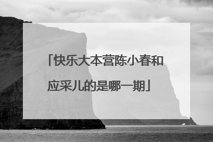 快乐大本营陈小春和应采儿的是哪一期