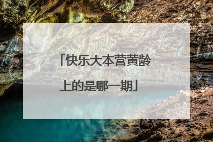 快乐大本营黄龄上的是哪一期