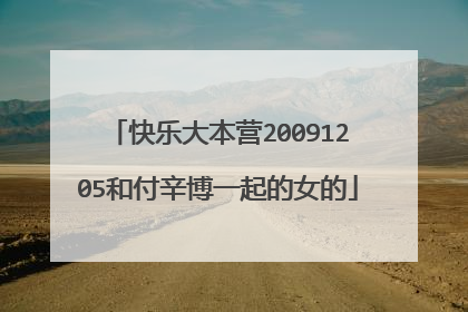 快乐大本营20091205和付辛博一起的女的