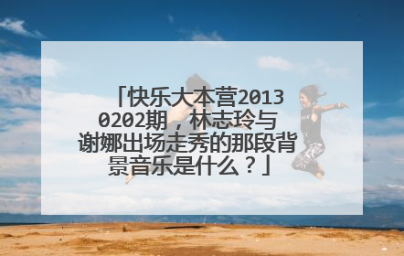 快乐大本营20130202期,林志玲与谢娜出场走秀的那段背景音乐是什么?