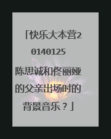 快乐大本营20140125陈思诚和佟丽娅的父亲出场时的背景音乐?