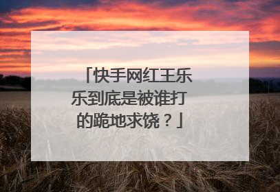 快手网红王乐乐到底是被谁打的跪地求饶？