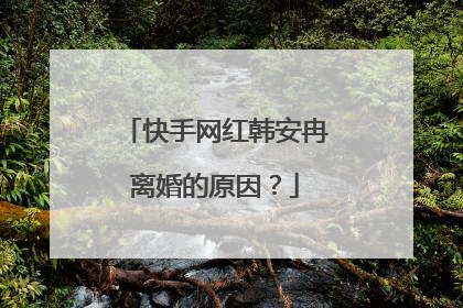 快手网红韩安冉离婚的原因？
