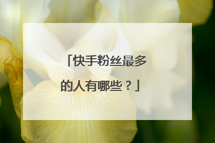 快手粉丝最多的人有哪些？