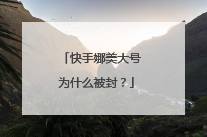 快手娜美大号为什么被封?