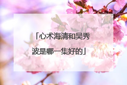 心术海清和吴秀波是哪一集好的