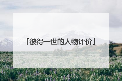 彼得一世的人物评价