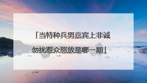 当特种兵男嘉宾上非诚勿扰惹众怒放是哪一期