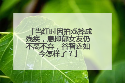 当红时因拍戏摔成残疾,患抑郁女友仍不离不弃,谷智鑫如今怎样了?