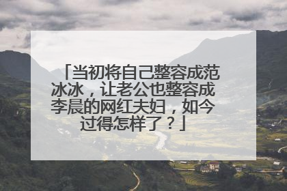 当初将自己整容成范冰冰,让老公也整容成李晨的网红夫妇,如今过得怎样了?