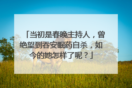 当初是春晚主持人,曾绝望到吞安眠药自杀,如今的她怎样了呢?