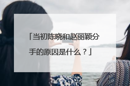 当初陈晓和赵丽颖分手的原因是什么？