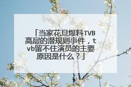 当家花旦爆料TVB高层的潜规则事件,tvb留不住演员的主要原因是什么?