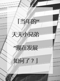 当年的“天天小兄弟”现在发展如何了?