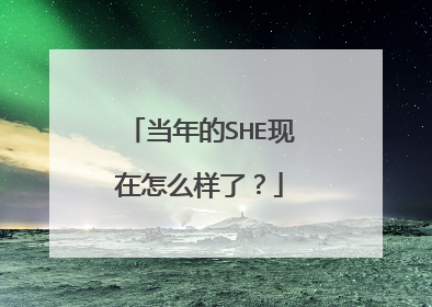当年的SHE现在怎么样了？