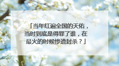 当年红遍全国的天佑，当时到底是得罪了谁，在最火的时候惨遭封杀？