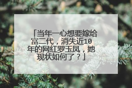 当年一心想要嫁给富二代,消失近10年的网红罗玉凤,她现状如何了?