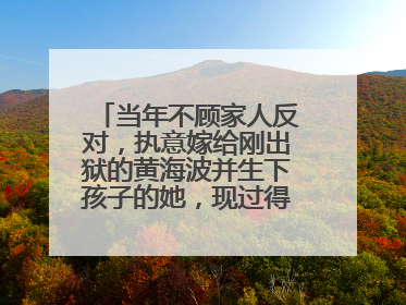 当年不顾家人反对,执意嫁给刚出狱的黄海波并生下孩子的她,现过得咋样?