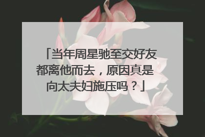 当年周星驰至交好友都离他而去,原因真是向太夫妇施压吗?