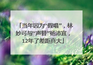 当年因为“假唱”,林妙可与“声替”杨沛宜,12年了差距真大