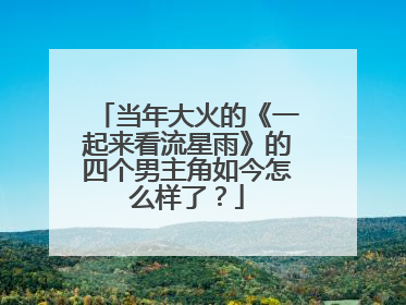 当年大火的《一起来看流星雨》的四个男主角如今怎么样了?
