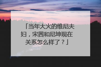 当年大火的维尼夫妇，宋茜和尼坤现在关系怎么样了？