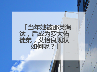 当年她被那英淘汰，后成为罗大佑徒弟，艾怡良现状如何呢？