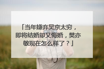 当年嫌弃吴京太穷, 即将结婚却又悔婚,樊亦敏现在怎么样了?