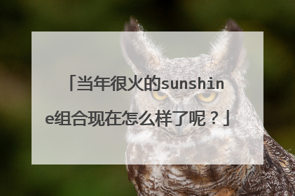 当年很火的sunshine组合现在怎么样了呢？