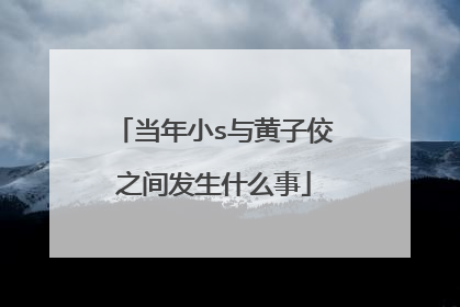 当年小s与黄子佼之间发生什么事