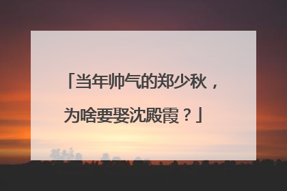 当年帅气的郑少秋,为啥要娶沈殿霞?