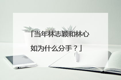 当年林志颖和林心如为什么分手?