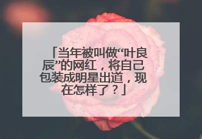当年被叫做“叶良辰”的网红，将自己包装成明星出道，现在怎样了？