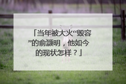 当年被大火“毁容”的俞灏明，他如今的现状怎样？